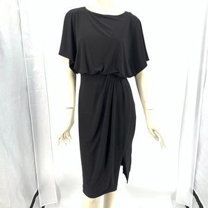 BHLDN Black Flutter Sleeve Jersey Dress